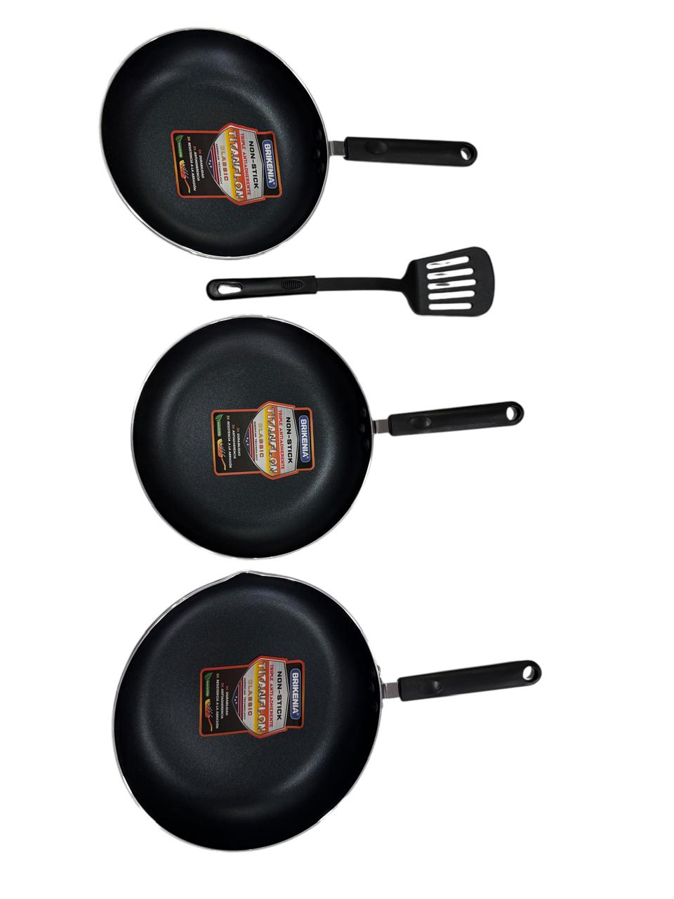 Set de sartenes 3 piezas Brikenia redondos
